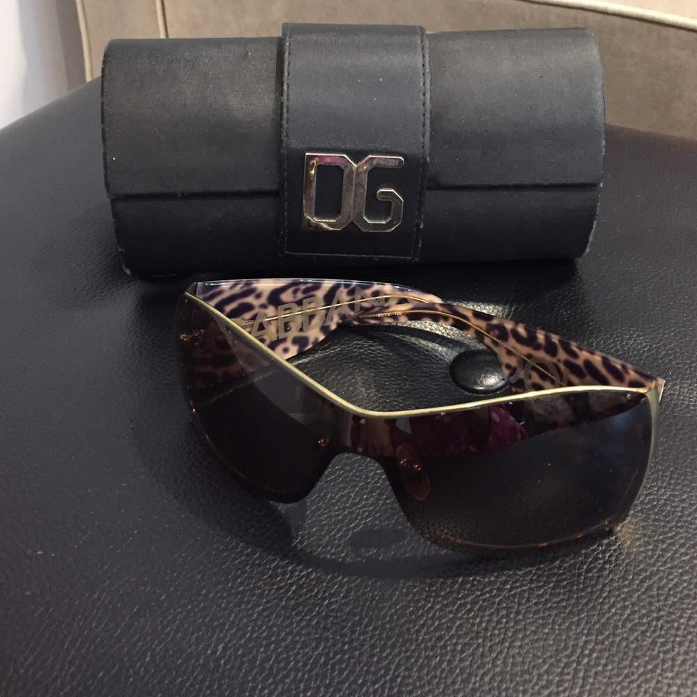 Dolce Gabbana leopard wrap sunglasses